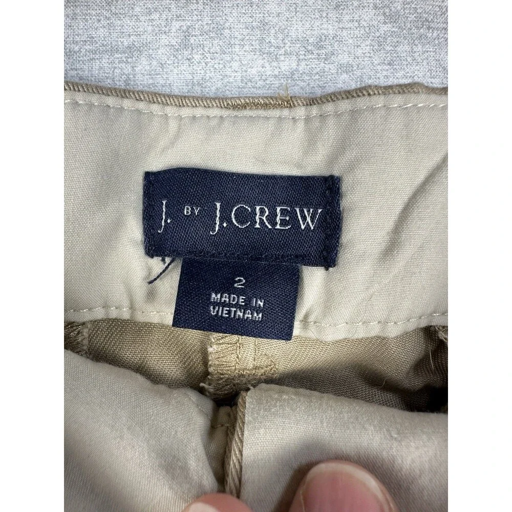 J.Crew Chino Flat Front Shorts Size 2 Womens Khaki Casual 5” Inseam Preppy